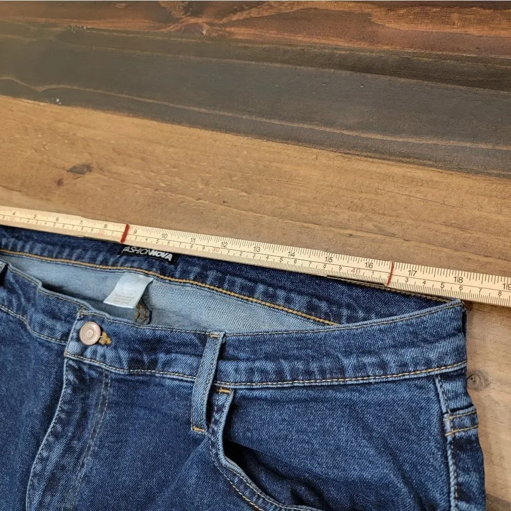 Fashion Nova Mom Jeans High-Rise Straight Leg Dark Wash Denim Size 2X